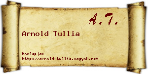 Arnold Tullia névjegykártya